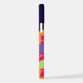 オレンジ色のフローラシェイプイラストレーション iPhoneケース (右側面)