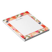 オレンジ色のフローラ水色名 ノートパッド (アングル)