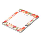 オレンジ色のフローラ水色名 ノートパッド (回転)