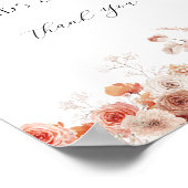 オレンジ色のフローラ秋カードとギフトサイン ポスター (角)