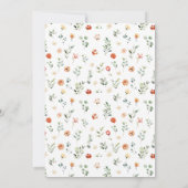 オレンジ色のフローラ結婚リースのテーブル番号 招待状 (裏面)