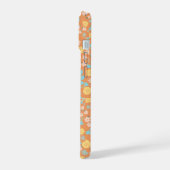 オレンジ色のフローラ電話ケース iPhone 15ケース (左側面)