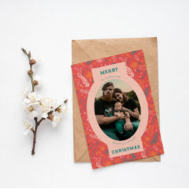 オレンジ色のフローラ・ドードルの家族写真 シーズンカード