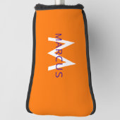 オレンジ色のブモノグラムのレードスタイルパターの作成 ゴルフヘッドカバー (回転90)