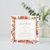 オレンジ色のブライダルシャワー招待 招待状 (スタンド正面)