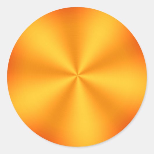 オレンジ色のブラシ仕上げメタルのルック放射状パターン ラウンドシール (正面)