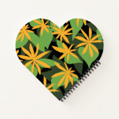 オレンジ色のブラックフローラノートブック ノートブック (裏面)