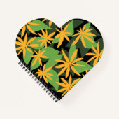 オレンジ色のブラックフローラノートブック ノートブック (正面)