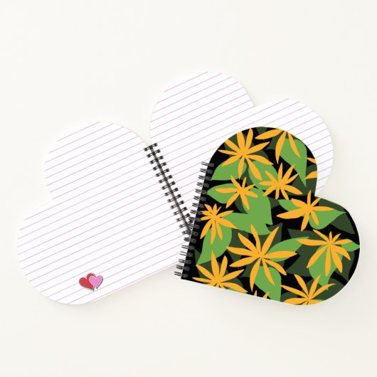 オレンジ色のブラックフローラノートブック ノートブック (内部)