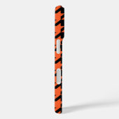 オレンジ色のブラック千鳥格子のチェック Case-Mate iPhoneケース (裏面 / 右)