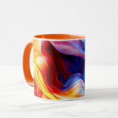 オレンジ色のブレンドパターン マグカップ (正面左)