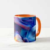 オレンジ色のブレンドパターン マグカップ (正面右)