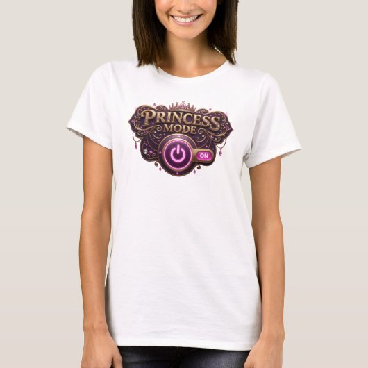 オレンジ色のプリンセスモード Statement Tシャツ (正面)