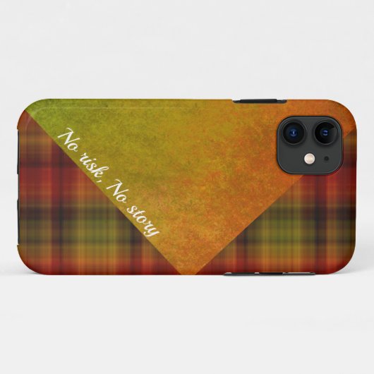 オレンジ色のプレイド抽象芸術iPhoneケース Case-Mate iPhoneケース (裏面(横))