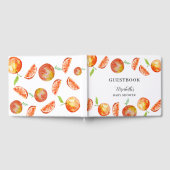 オレンジ色のベイビーシャワー　かわいい赤ちゃんがやってくる！ ゲストブック (全面)