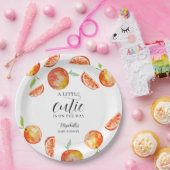 オレンジ色のベイビーシャワー　かわいい赤ちゃんがやってくる！ ペーパープレート (パーティー)