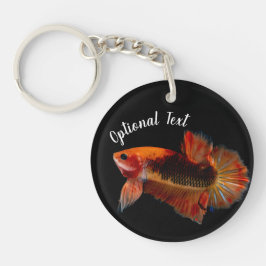 オレンジ色のベタ闘魚 キーホルダー