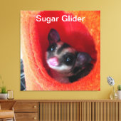 オレンジ色のベッドに砂糖ぶら下がったグライダー キャンバスプリント (インサイチュ (リビング))