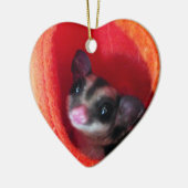 オレンジ色のベッドに砂糖ぶら下がったグライダー セラミックオーナメント (左)