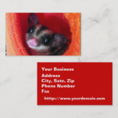 オレンジ色のベッドに砂糖ぶら下がったグライダー 名刺 (正面/裏面)