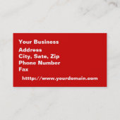 オレンジ色のベッドに砂糖ぶら下がったグライダー 名刺 (裏面)