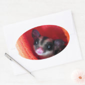 オレンジ色のベッドに砂糖ぶら下がったグライダー 楕円形シール (封筒)