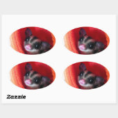 オレンジ色のベッドに砂糖ぶら下がったグライダー 楕円形シール (シート)