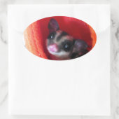 オレンジ色のベッドに砂糖ぶら下がったグライダー 楕円形シール (バッグ)