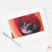 オレンジ色のベッドに砂糖ぶら下がったグライダー 長方形シール (封筒)