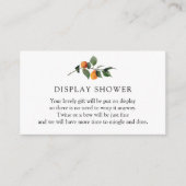 オレンジ色のベビーまたはブライダルシャワーエンクロージャカード エンクロージャーカード (正面)