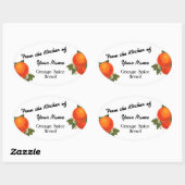 オレンジ色のベーキングステッカーのキッチカスタムンから 楕円形シール (シート)