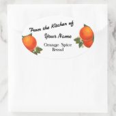 オレンジ色のベーキングステッカーのキッチカスタムンから 楕円形シール (バッグ)