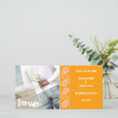 オレンジ色のペイズリー日付の保存 セーブザデート (スタンド正面)