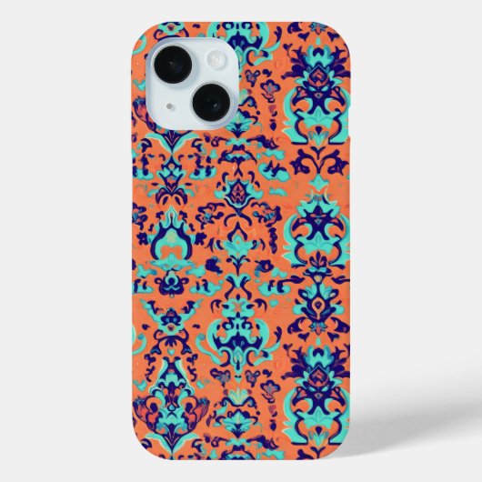 オレンジ色のペルシャ柄 Case-Mate iPhoneケース (裏面)