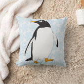 オレンジ色のペンギンと足 クッション (ブランケット)