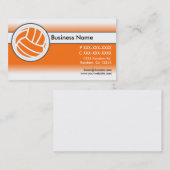 オレンジ色のホワイトフェードバレーボールの名刺 名刺 (正面/裏面)