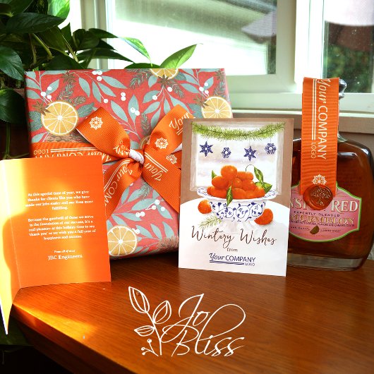 オレンジ色のホワイトプロモーションロゴスノーフレーククリスマス グログランリボン