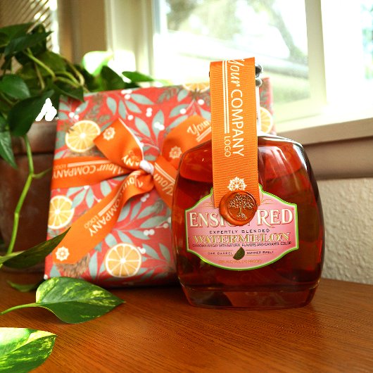 オレンジ色のホワイトプロモーションロゴスノーフレーククリスマス グログランリボン