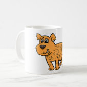 オレンジ色のボサボサの子犬 コーヒーマグカップ (正面左)