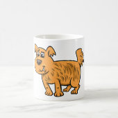 オレンジ色のボサボサの子犬 コーヒーマグカップ (中央)