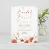 オレンジ色のボヘミアンスタイルのウェディング ブランシュ ウェディング シャワー 招待状 (スタンド正面)