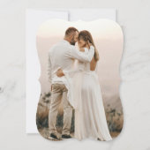 オレンジ色のボーホディスコウェディング 招待状 (裏面)