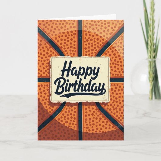 オレンジ色のボール 誕生日カード カード (正面)