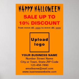 オレンジ色のポスターにビジネスのハロウィーンの販売 ポスター