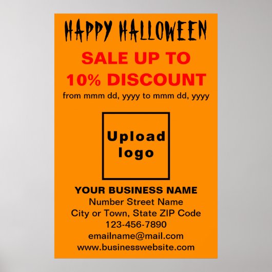 オレンジ色のポスターにビジネスのハロウィーンの販売 ポスター (正面)