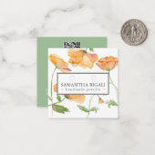 オレンジ色のポピーな花のネックレスイヤリングディスプレイ ノートカード (正面/裏面インサイチュ)