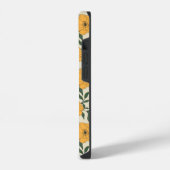 オレンジ色のポピーの花柄 iPhoneケース (左側面)