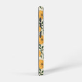 オレンジ色のポピーの花柄 SAMSUNG GALAXYケース (右側面)