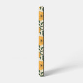 オレンジ色のポピーの花柄 SAMSUNG GALAXYケース (左側面)