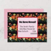 オレンジ色のポピー新しい住所はがき、移動している ポストカード (正面/裏面)